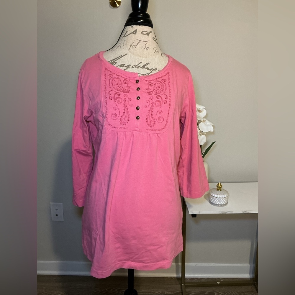 Pink Embroidered Women's Top